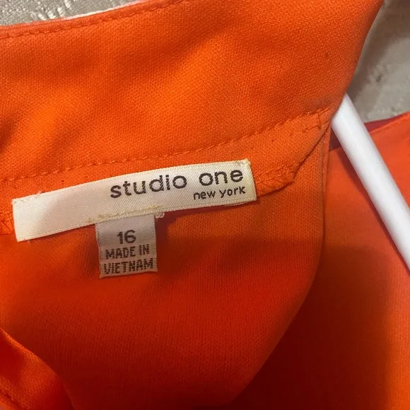 Studio One Orange Asymmetrical Sundress Halter - Picture 4 of 4